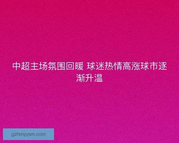 中超主场氛围回暖 球迷热情高涨球市逐渐升温